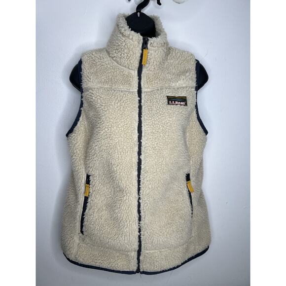 Vintage LL Bean Men's Sherpa Full Zip Vest Size Small - Picture 1 of 10